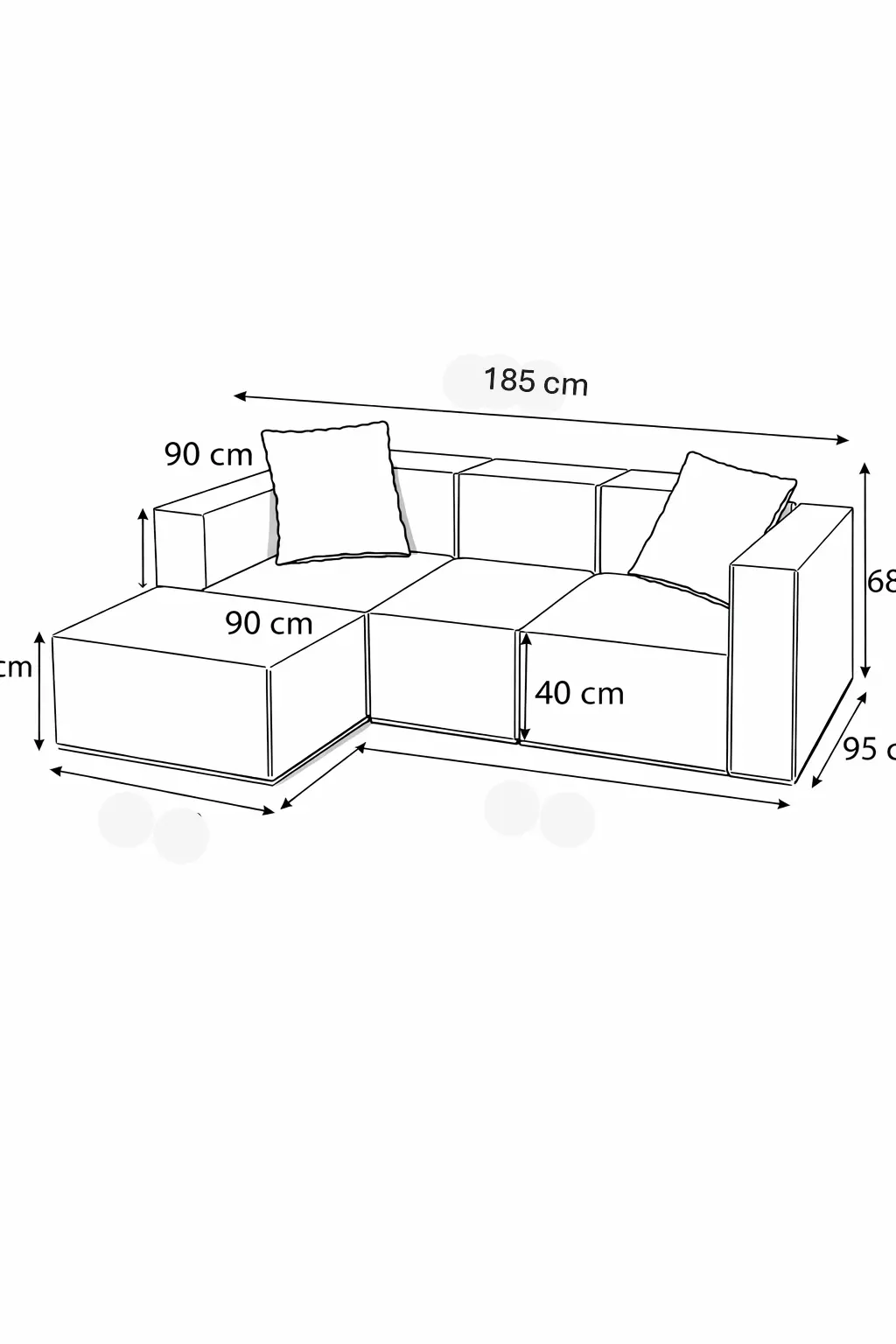 sofá modular chaise sofá modular chaise